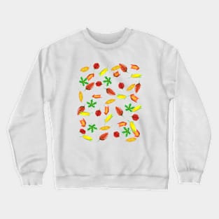 Loose Fall Leaves (White Background) Crewneck Sweatshirt